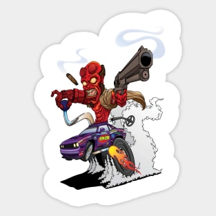 Low Brow Hellboy Sticker